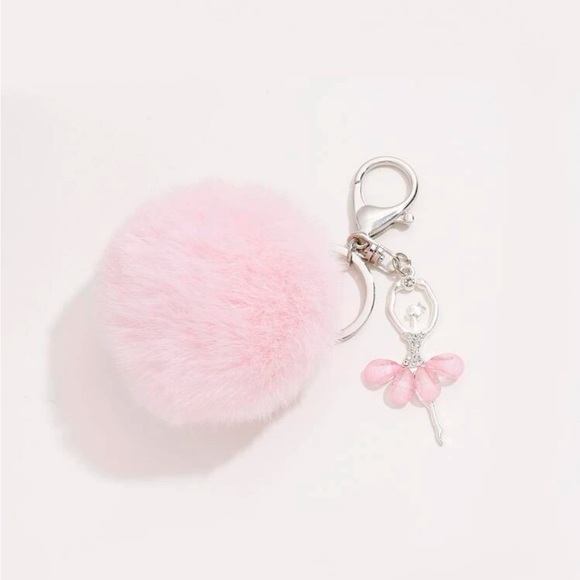 Lovely Ballerina PomPom Charm Keychain - Picture 2 of 3